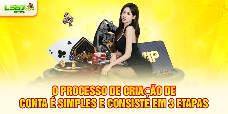 O processo de criação de conta é simples e consiste em 3 etapas
